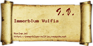 Immerblum Vulfia névjegykártya